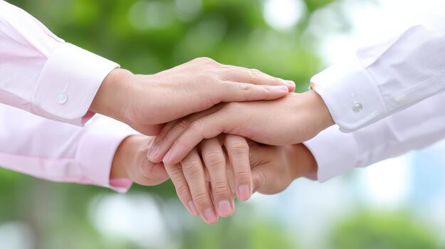 edificio fuerte corporativo acuerdo requiere trabajo en equipo y colaboración entre todas miembros esta capturas esencia de unidad y camaradería en negocio ajuste foto