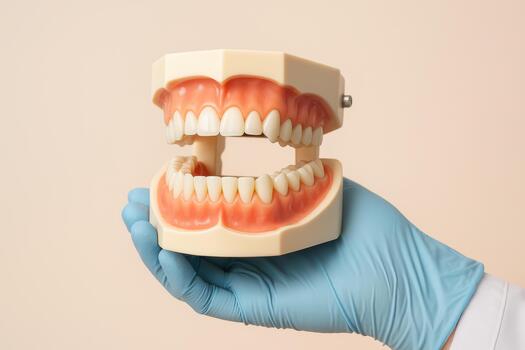 Dental models are essential tools in medical education, showcasing structure of teeth and gums for better understanding and practice photo