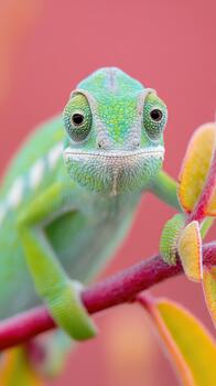 vibrante verde lagartija descansa vistoso rama exhibiendo sus único caracteristicas y texturas esta salvaje animal cautiva con sus curioso expresión y sorprendentes colores, mezcla hermosamente con foto