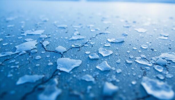 Abstract pattern of the fractured ground with moisture collecting in the intersecting lines photo