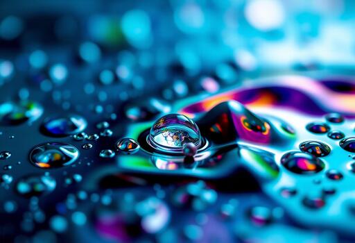 Abstract background texture showing the dynamic splash action saturated with vibrant spectral light photo