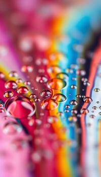 High resolution image of the chaotic yet colorful pattern of fluid drops photo