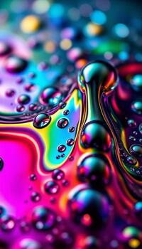 A visual representation of micro-level fluid dynamics with a dazzling array of colors photo