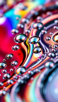 Abstract background texture showing a vertical segment of the surface saturated with vibrant rainbow hues photo