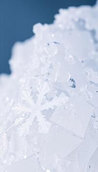 Blue toned background texture showing a complex system of intersecting cracks and frozen air pockets photo