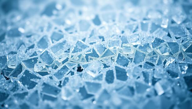 An interesting texture shot with deep shadows within the cracks and light reflecting off the frozen surface photo