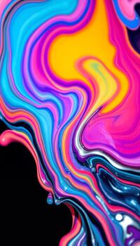 The rich tones of the flowing liquid creating a sense of depth and infinite colorful complexity photo