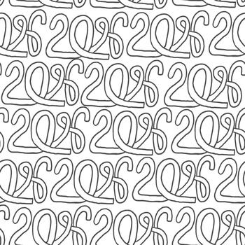 sin costura modelo con número 2026 en mano dibujado estilo vector