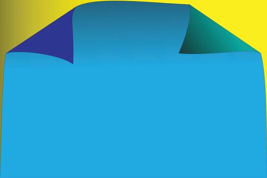 Blue Paper With Folded Corners And Yellow Gradient Background vector