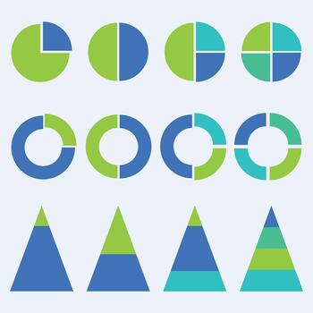 A set with diagrams, statistics columns, line graphs and diagrams for presentations and financial reports. vector