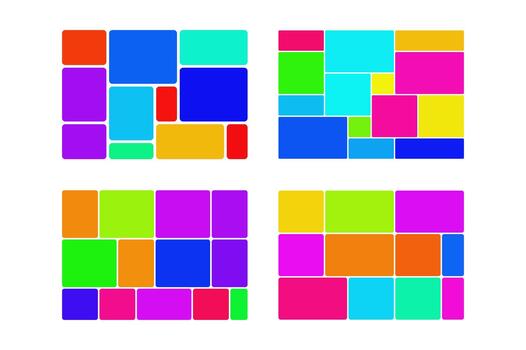 Abstract colorful geometric blocks pattern, vibrant background. vector