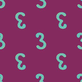 Seamless Pattern of Number Three on Purple. Endless patterns for your design vector