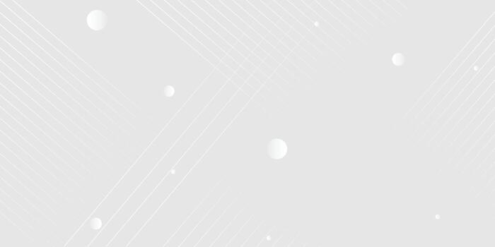 Abstract geometric background design features subtle white diagonal lines and minimalist gradient circles on a clean light gray backdrop vector