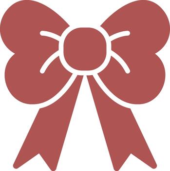 Red bow - solid icon vector