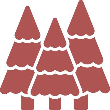 Pine forest - solid icon vector