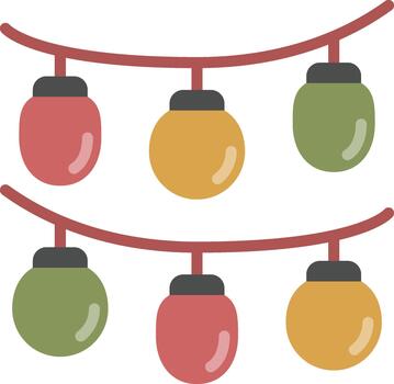 String lights - color icon vector