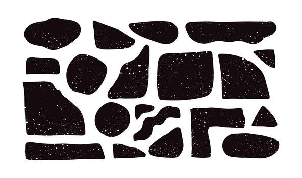 conjunto de resumen varios formas moderno de moda pegatina conjunto de varios gotas y diseño elementos en mano dibujado estilo. rociar textura. vector