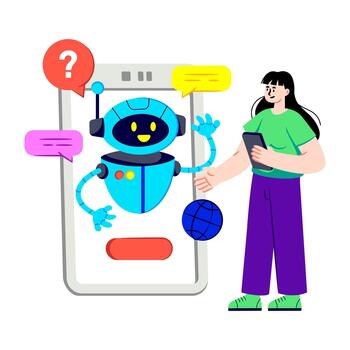 An illustration design of ai assistant isolated on white background vector