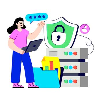 Creative design isometric icons of data security vector