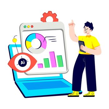 Modern design illustration of data monitoring vector
