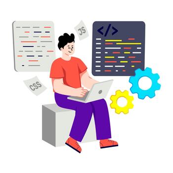 Unique design illustration of web programming vector