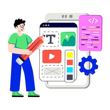 Modern design illustration of mobile web app vector