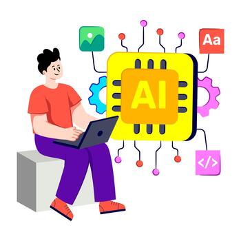 Microchip , illustration of ai processor vector