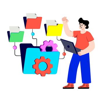 A unique design illustration of data management vector