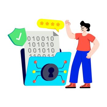 un único diseño ilustración de bloqueado binario carpeta vector