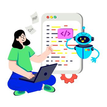 único diseño ilustración de ai codificación vector