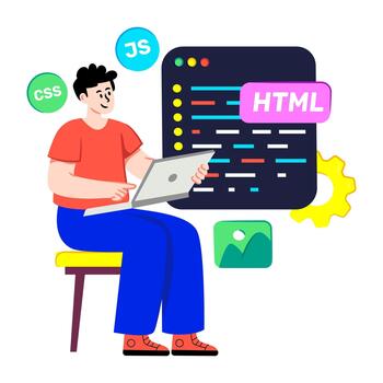 A flat design illustration of web developer vector