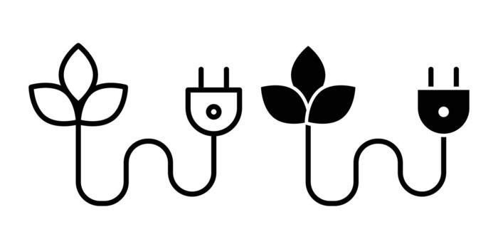 Biomass energy icon pictogram for UI UX interface. Bio Energy Icon Design In Outline, Glyph elements. vector