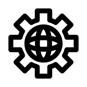 Global settings icon. Modern line icon design with professional minimal styling crafted for system configuration, management, preferences, and control concepts vector