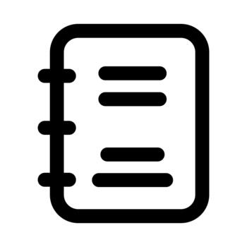 Notebook icon. Modern line icon design with professional minimal styling crafted for notes, writing, planning, organization, and study concepts vector