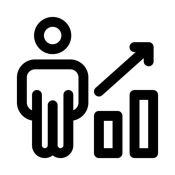 Career growth icon. Modern line icon design with professional minimal styling crafted for professional development, success, progress, and achievement concepts vector