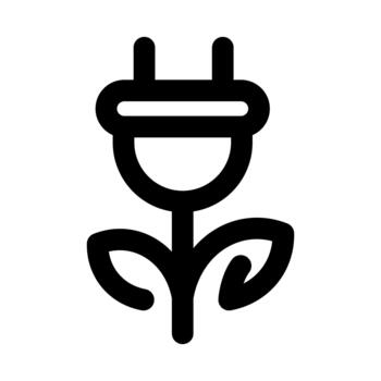 Green energy icon. Modern line icon design with professional minimal styling crafted for sustainable power, renewable resources, and eco-friendly technology concepts vector