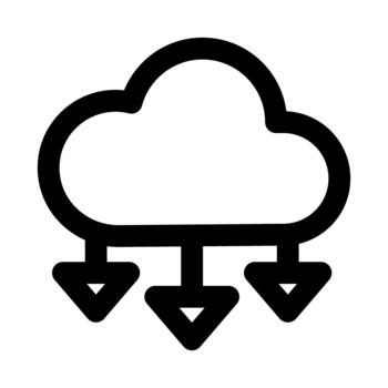 nube descargar icono. moderno línea icono diseño con profesional mínimo peinado hecho a mano para datos transferir, almacenamiento, sincronizando, respaldo, y digital acceso conceptos vector