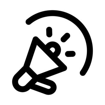 Megaphone icon. Modern line icon design with professional minimal styling crafted for communication, announcement, promotion, marketing, and alerts concepts vector