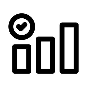 Bar chart icon. Modern line icon design with professional minimal styling crafted for data visualization, statistics, analytics, reporting, and business concepts vector