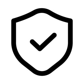 Shield checkmark icon. Modern line icon design with professional minimal styling crafted for security, protection, approval, trust, and safety concepts vector