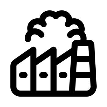 Modern factory icon. Professional line icon design with minimal styling crafted for industry, production, technology, innovation, and manufacturing concepts vector