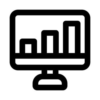 Online report graph chart. Modern line icon design with professional minimal style crafted for analytics, metrics, insights and digital business reporting vector