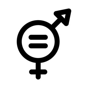 género igualdad icono. moderno línea icono diseño con profesional mínimo peinado hecho a mano para diversidad, inclusión, social justicia, y empoderamiento conceptos vector