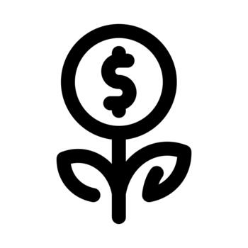 dinero árbol icono. moderno línea icono diseño con profesional mínimo peinado hecho a mano para finanzas, inversión, poder, crecimiento, y prosperidad conceptos vector