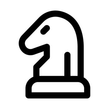 Knight chess piece icon. Modern line icon design with professional minimal styling crafted for strategy, board games, tactics, and competition concepts vector