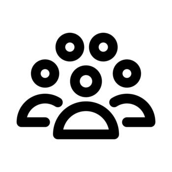 Crowd icon. Modern line icon design with professional minimal styling crafted for people, group, community, audience, and social gathering concepts vector