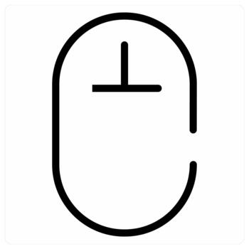 Two Button Mouse icon concept in black color vector