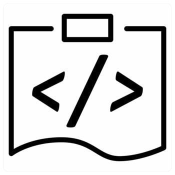 codificación y código icono concepto en negro color vector