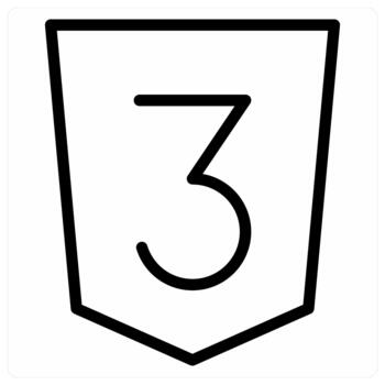 CSS 3 icon concept in black color vector