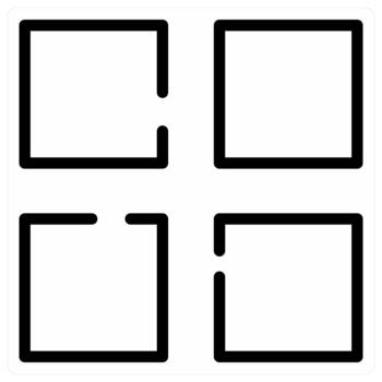Grid and app icon in black color vector